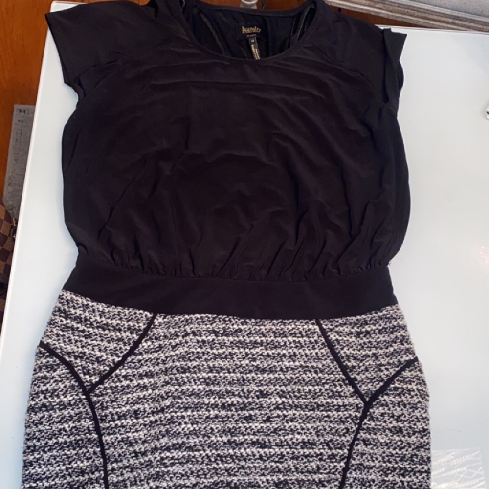 Laundry Women’s Black and White Tweed skirt Dress